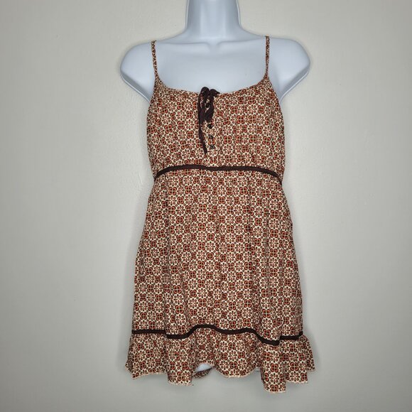 Vintage y2k 90s Faded Glory geometric print babydoll going out top size xl - Picture 1 of 6